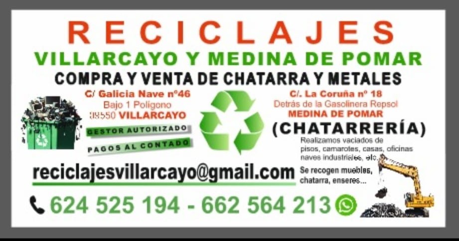 Cartel oficial Reciclajes Villarcayo y Medina de Pomar